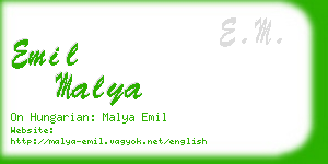emil malya business card
